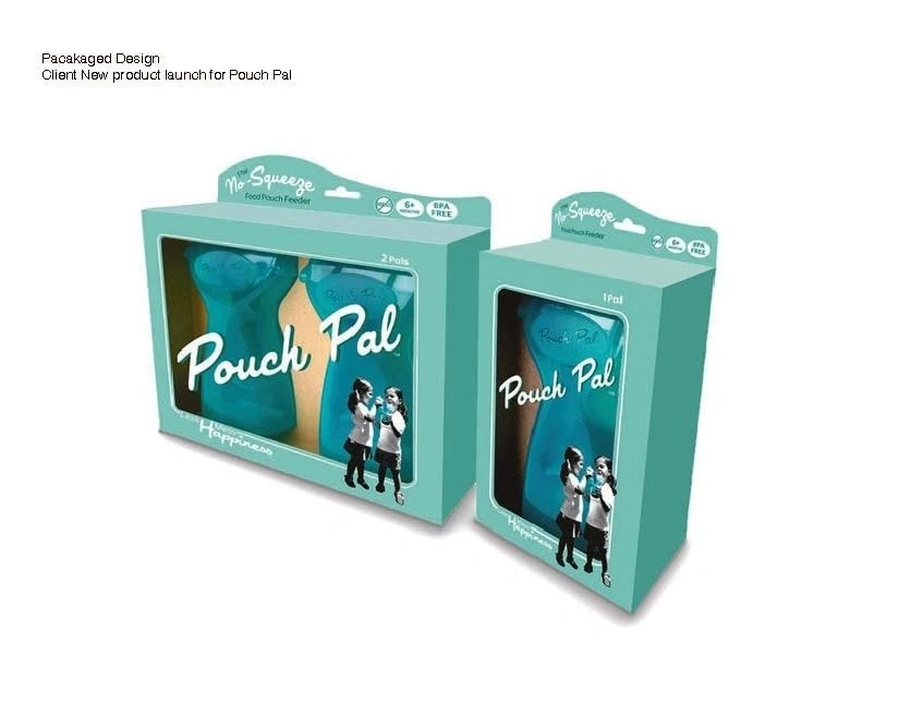 Packaged design for Pouch Pal toothbrush feeder product launch